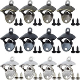 12PCS Wall Mounted Bottle Opener Vintage Beer Bottle Opener Suitable for Bars KTV Hotels Homes (Black+Silver+Green Bronze)