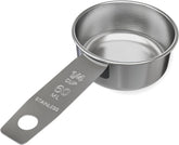 1/4 Cup Stainless Steel Measuring Cup | Sturdy Metal 60 ml | 60 cc | 2 oz | Single Cup for Wet and Dry Ingredients | Great for use as 1/4 Cup Dog Food Scoop - 1 PK