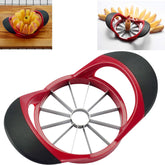 12 Blade Apple Slicer Corer Cutter, Red | Ultra Sharp Stainless Steel Blades, Ergonomic Plastic Handle, 3 in 1