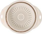 10" Collapsible Silicone Colander in Cream, Kitchen Strainer with Handles, 15.1 Cup Capacity | BPA-Free, Heat-Resistant, Space-Saving Kitchen Tool