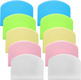 10 Pcs Bread Scraper, Plastic Bowl Scrapers for Bread Dough, Flexible Food Scraper Tool for Breads, Cake Dough and Fondant Frosting (Green, Pink, Blue, White, Yellow)