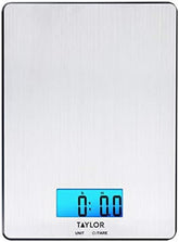 11lb Stainless Steel Digital Kitchen Scale, Ultra-Thin, Silver