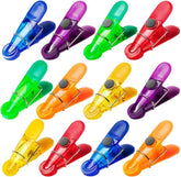 12 Pack Chip Clips Bag Clips, Food Snacks Bag Clip Sealing Bar | Magnetic Bag Clips for Food Storage, Refrigerator Magnet Clips for Kitchen Fridge Office Use, Plastic Cloth Pins