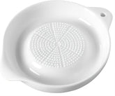 1 Pack Advanced Ceramic Grater Plate for Ginger, Garlic, Onion, Cheese, Lemon, Chocolate, Vegetables and Fruits in Kitchen, White, 4 Inches