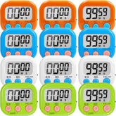 12 Pack Multi-Function Digital Timers, Magnetic Large LCD Display Loud Alarm Countdown Timers, Extensively Use in Classroom, Break Time, Gym, Meeting, Cooking