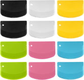 12PCS Dough Scraper, Plastic Thickened Bench Scraper 6 Colors Multipurpose Bowl Scraper for Kitchen, Baking, Cake, Bread, Pizza, and Pastry