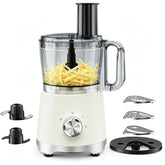 10.5 Cup Food Processor, Multi-Functional Vegetable Choppers Food Grinder with Slicing Shredding Chopping Kneading, Suitable for Smoothie Fruit Dough, 2.6QT, Classic White