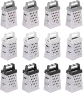 12 Pcs Mini Cheese Grater Stainless Steel Box Grater with 4 Sides Professional Fine Coarse Handheld Slicer Small Lemon Safe Zester Shredder for Kitchen Ginger Vegetable Potatoes Food