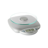 11LB Capacity Digital Glass Top Kitchen Scale with LCD Display, Weight in Grams and Ounces for Baking, Cooking, and Meal Prep, Silver