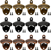 12-Piece Wall Mounted Vintage Metal Bottle Opener for Bar, KTV, Home and Outdoor
