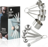 10-Piece Stainless Steel Measuring Cups and Spoons Set – Heavy-Duty, Rust-Resistant Baking and Cooking Measurement Tools