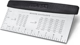 10-Inch Bench Scraper, Stainless Steel Dough Cutter with Scale | Dishwasher Safe, Comfort Grip Handle, Beveled Edge, Conversion Chart, Cake Frosting, Bread Dividing, Pizza Cutting