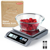 0.1g High Precision Food Scale, Kitchen Scale with Removable Pan | 13lb, Stainless Steel Pan, Backlit LCD Display, Digital Scale for Cooking, Baking B621 Grey