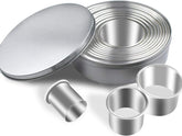 12 Pieces Round Cookie Cutters Set Stainless Steel Cookie Cutter Set Biscuit Plain Edge Round Cutters Circle Baking Metal Ring Molds Metal Ring Baking Molds Circle Pastry Donut Doughnut Cutter Set
