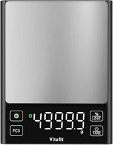 11lb Food Scale, High Accuracy 0.0001lb by Our Professional Scale Factory Since 2001, Digital Kitchen Scale with% Percentage Function for Cooking, Baking & Coffee, Stainless Steel, LED, Black