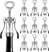 10PCS Wing Corkscrew Wine Opener Bulk,2IN1 Cork Screw Wine Bottle Opener Manual with Beer Bottles Opener Stainless Steel Wine Openers Tool for Wedding Party Favors Groomsmen Waiters Bartenders Servers