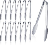 12 Pack Buffet Tongs Serving Tongs Stainless steel Kitchen Tongs 7inch | stainless steel Utility Tongs with scalloped grip for buffets, parties, catering, salad bars, appetizers, desserts and ice