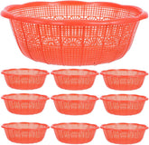 10-Pack Plastic Drain Basket 9.05-Inch Multi-Functional Kitchen Colander for Rice Washing and Vegetable Straining with Comfortable Grip
