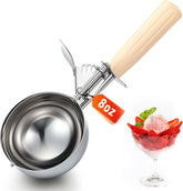 1 Pcs Release Cookie Scoops Ice Cream Scooper with Trigger Release Portion Scoop Stainless Steel for Portion Control, Baking Food, Cookie Dough (8 oz,Ivory)