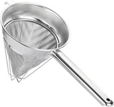 10-Inch Stainless Steel Fine Mesh Chinois Strainer | Large Strainer Reinforced Bouillon Strainer for Sauces, Soups, Purees, Pastes, Jelly, Custard, Curds and etc.