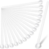 1/32 Teaspoon Micro Scoops 150 Milligram Mini Measuring Spoons Tiny Little Plastic Scoop for Measuring Cosmetics, Powders, Glitter and Seasoning(White, 16 Pieces)