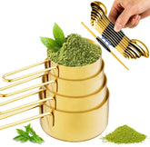 13pcs Gold Stainless Steel Measuring Cups and Spoons Set, Including 8 Double-Sided Magnetic Measuring Spoons Set & 1 Leveler, 4 Metal Measuring Cups, Kitchen Accessroies for Cooking & Baking