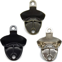 12PCS Wall Mounted Bottle Opener Vintage Beer Bottle Opener Suitable for Bars KTV Hotels Homes (Black+Silver+Green Bronze)