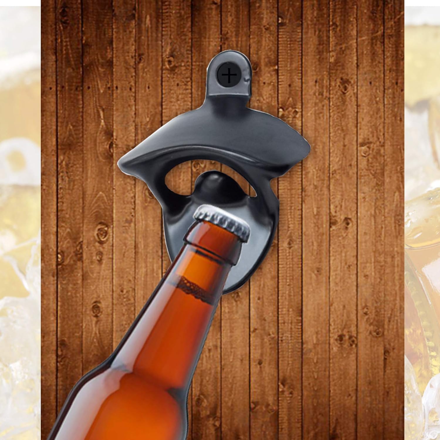 12PCS Wall Mounted Bottle Opener Vintage Beer Bottle Opener Suitable for Bars KTV Hotels Homes (Black+Silver+Green Bronze)