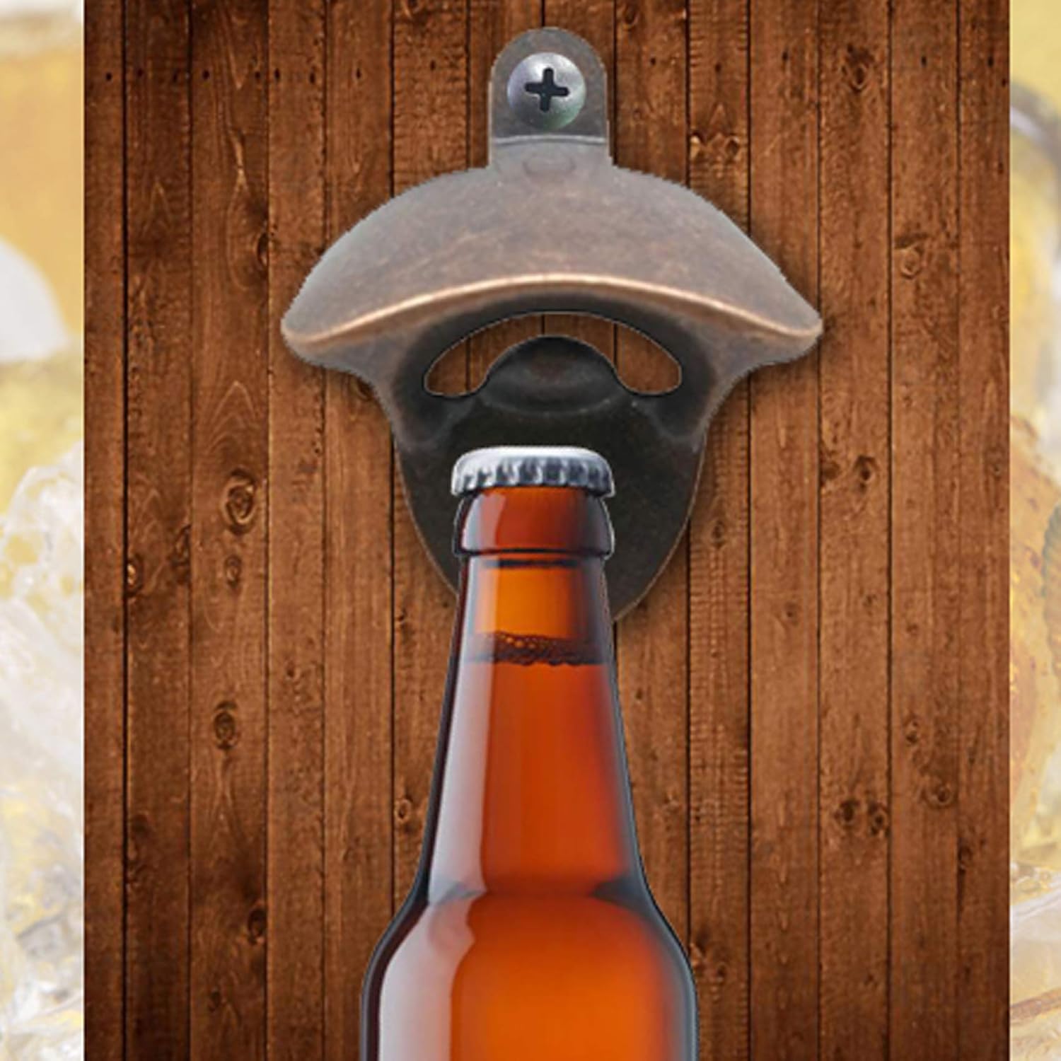 12PCS Wall Mounted Bottle Opener Vintage Beer Bottle Opener Suitable for Bars KTV Hotels Homes (Black+Silver+Green Bronze)