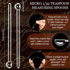 1/32 Teaspoon Micro Scoops 150 Milligram Mini Measuring Spoons Tiny Little Plastic Scoop for Measuring Cosmetics, Powders, Glitter and Seasoning(Clear, 48 Pieces)