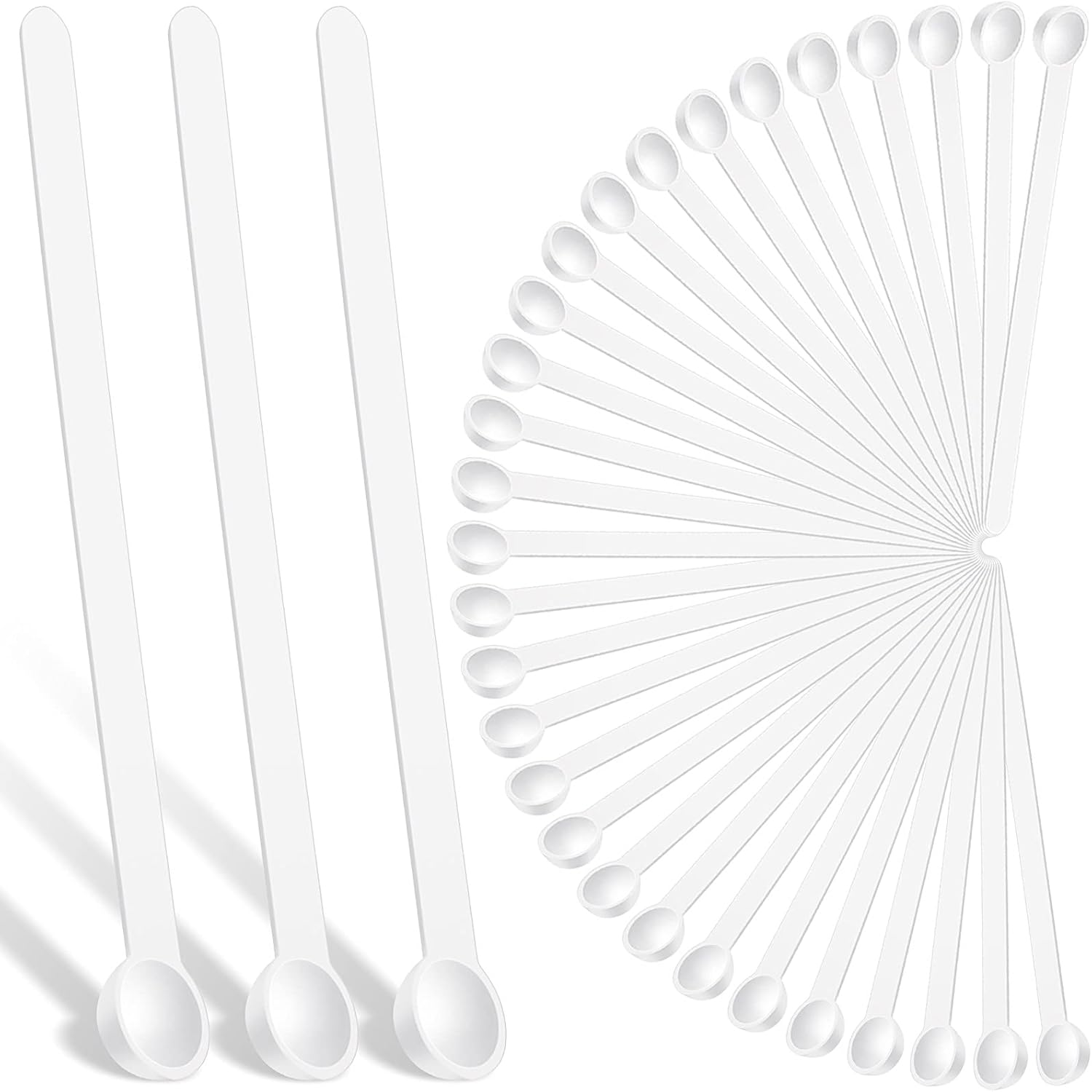 1/32 Teaspoon Micro Scoops 150 Milligram Mini Measuring Spoons Tiny Little Plastic Scoop for Measuring Cosmetics, Powders, Glitter and Seasoning(Clear, 48 Pieces)