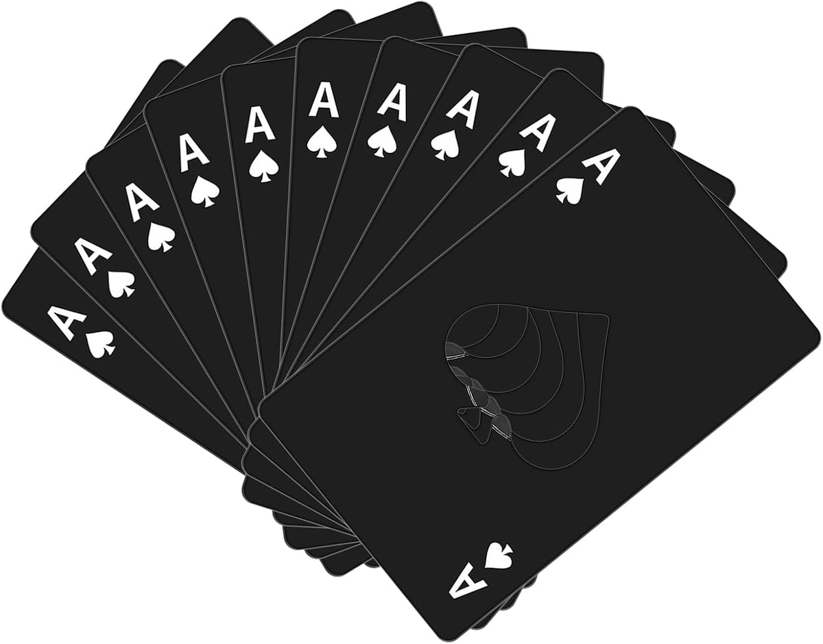 10Pcs Ace of Spades Bottle Openers,Poker Card Bottle Openers,party favors | Stainless Steel Portable Metal Credit Card Beer Bottle Can Cap Openers for Wallet Pocket Wedding Birthday Party (10, Black)