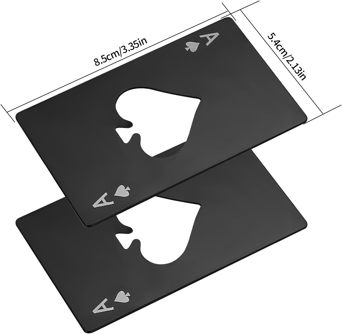 10Pcs Ace of Spades Bottle Openers,Poker Card Bottle Openers,party favors | Stainless Steel Portable Metal Credit Card Beer Bottle Can Cap Openers for Wallet Pocket Wedding Birthday Party (10, Black)