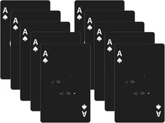 10Pcs Ace of Spades Bottle Openers,Poker Card Bottle Openers,party favors | Stainless Steel Portable Metal Credit Card Beer Bottle Can Cap Openers for Wallet Pocket Wedding Birthday Party (10, Black)