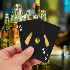 10Pcs Ace of Spades Bottle Openers,Poker Card Bottle Openers,party favors | Stainless Steel Portable Metal Credit Card Beer Bottle Can Cap Openers for Wallet Pocket Wedding Birthday Party (10, Black)