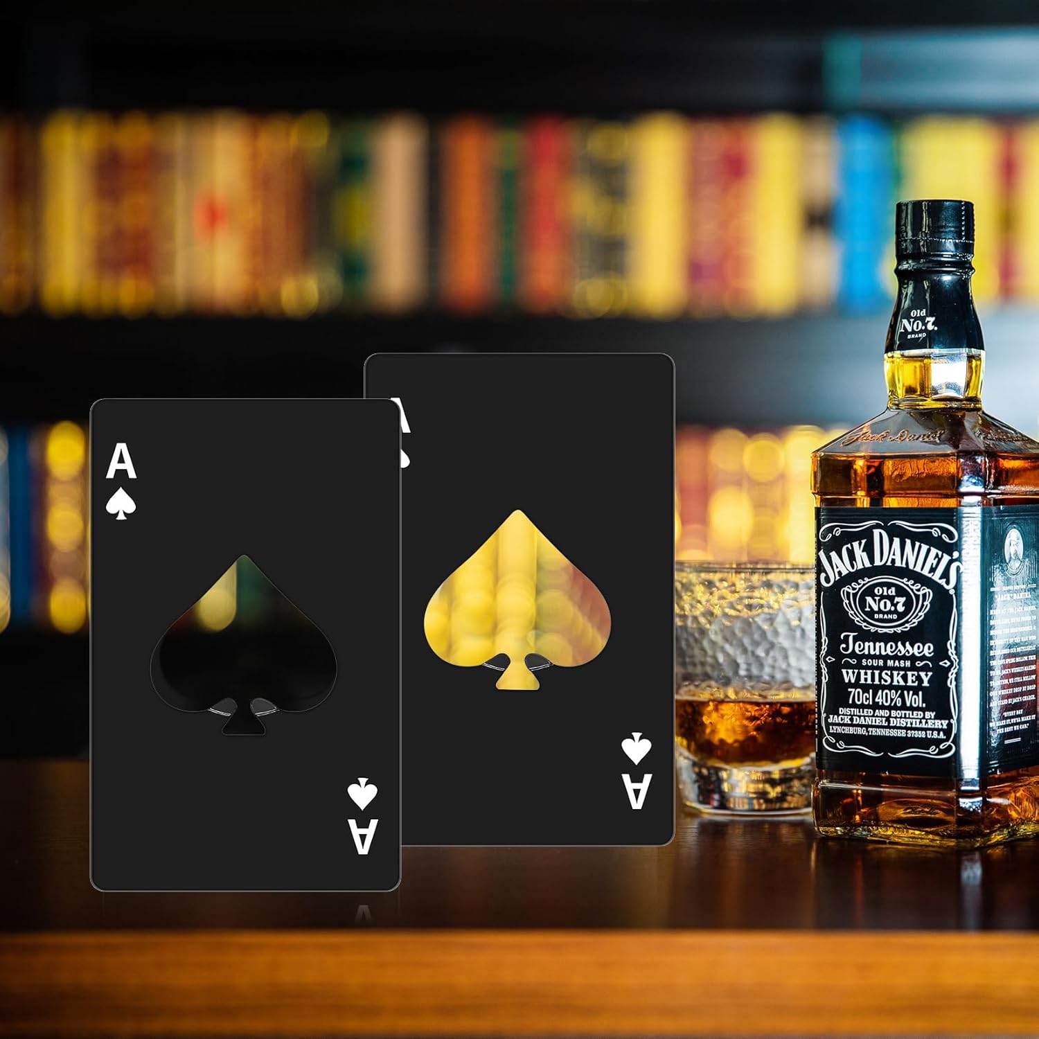 10Pcs Ace of Spades Bottle Openers,Poker Card Bottle Openers,party favors | Stainless Steel Portable Metal Credit Card Beer Bottle Can Cap Openers for Wallet Pocket Wedding Birthday Party (10, Black)