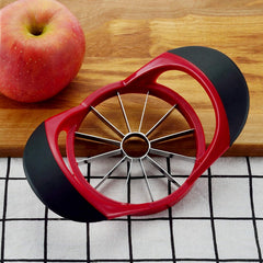 12 Blade Apple Slicer Corer Cutter, Red | Ultra Sharp Stainless Steel Blades, Ergonomic Plastic Handle, 3 in 1