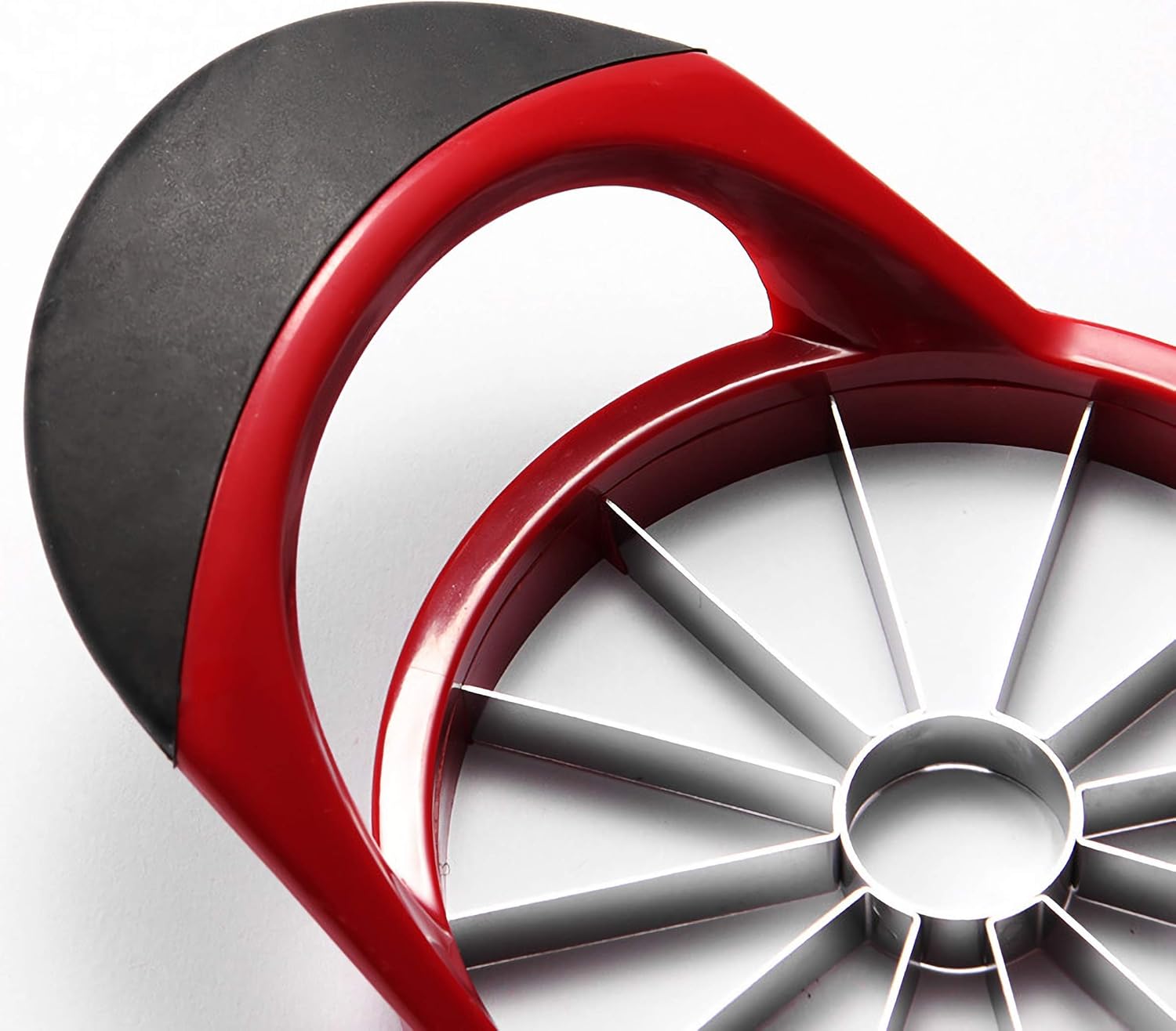 12 Blade Apple Slicer Corer Cutter, Red | Ultra Sharp Stainless Steel Blades, Ergonomic Plastic Handle, 3 in 1