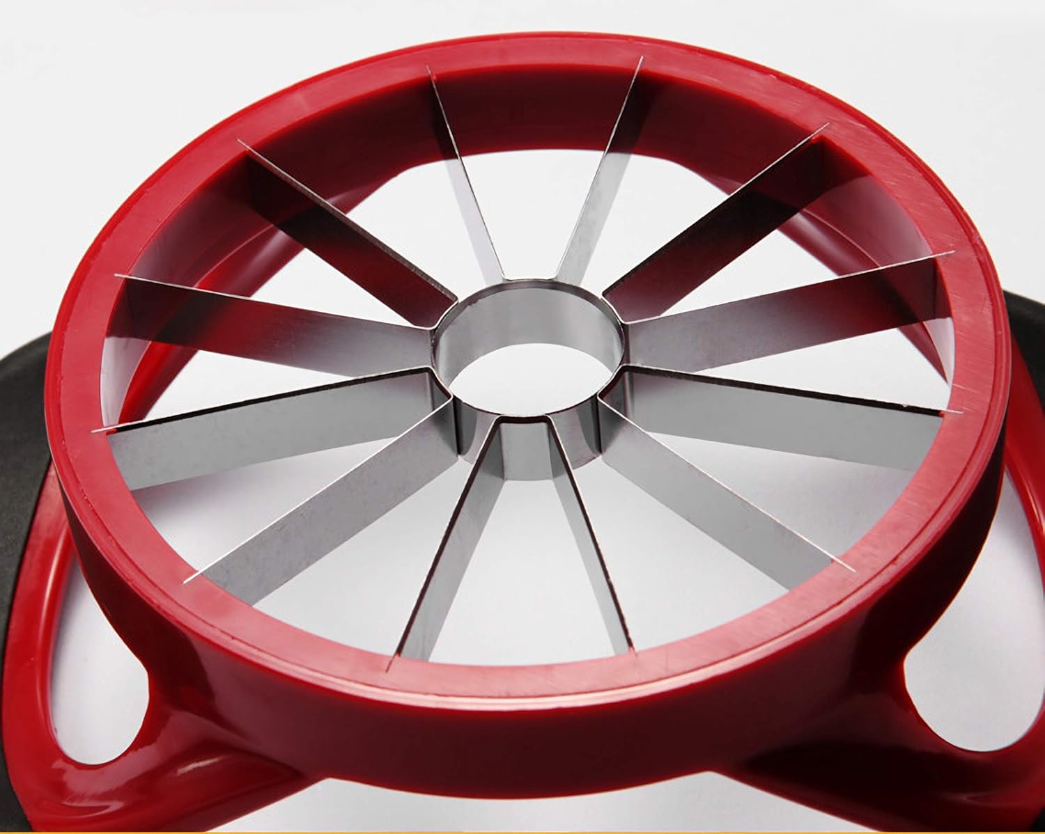 12 Blade Apple Slicer Corer Cutter, Red | Ultra Sharp Stainless Steel Blades, Ergonomic Plastic Handle, 3 in 1