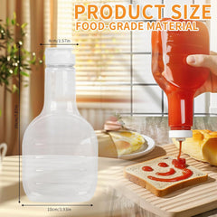 12 Pack 16 oz Clear Plastic Squeeze Bottles with Flip Top Caps | Empty bottles for salad dressing, BBQ sauce, ketchup, condiments and sauces, leakproof flip-top design for kitchen use