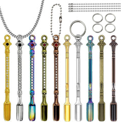 10 Pack Mini Metal Shovel Spoons Tiny Spice Spoon Keychain Charms | Small Alloy Powder Scoop Pendants with Keychain and Necklace Used to Fill Vial with Spice & DIY Craft Jewelry Keychain Making
