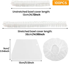 100PCS Bowls Covers and 1pc Dough Scraper for Bread Proofing Fruit Vegetable Meat Bowl(Transparent)