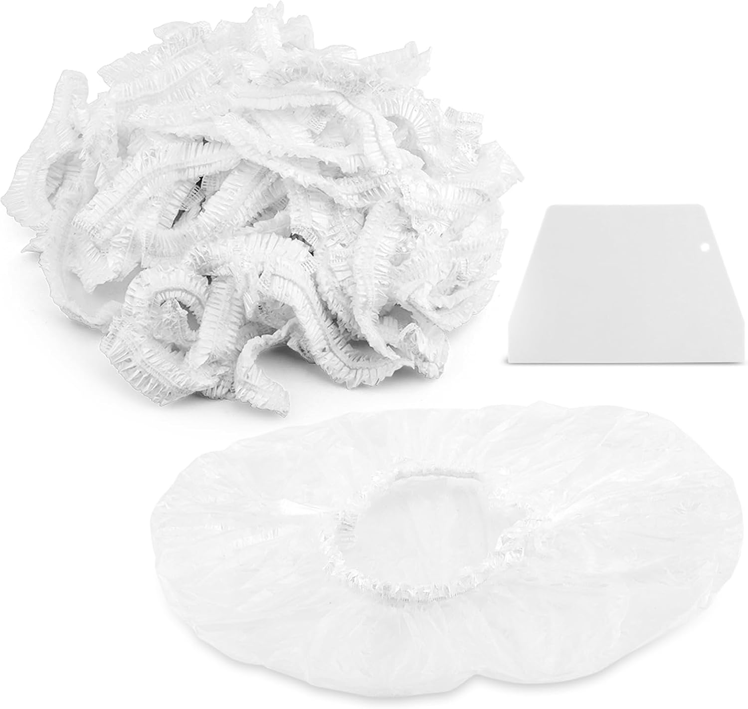 100PCS Bowls Covers and 1pc Dough Scraper for Bread Proofing Fruit Vegetable Meat Bowl(Transparent)