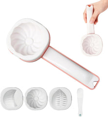 1 Pack Dumpling Maker Machine and Press 3 Shape Baozi Mold with Non Stick Surface Food Grade Plastic Bun Maker for Homemade Steamed Dumplings Mooncakes Pastries