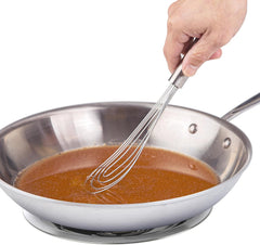 10 Inch Fat Whisk - Stainless Steel Whisk for Mixing, Beating, and Stirring Sauces, Batter, and More