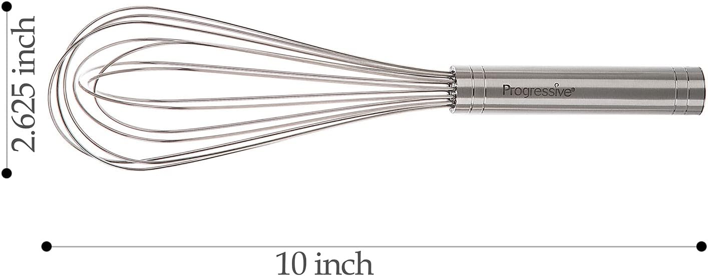 10 Inch Fat Whisk - Stainless Steel Whisk for Mixing, Beating, and Stirring Sauces, Batter, and More