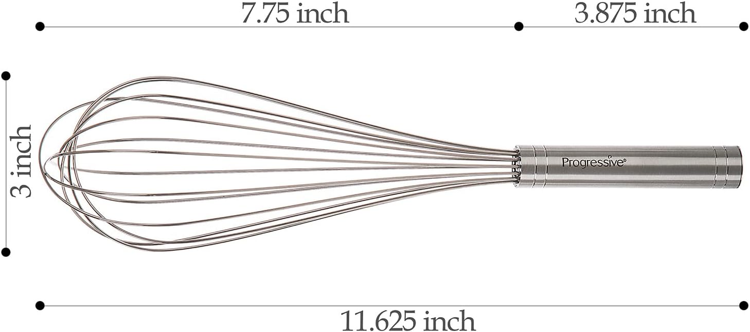 10 Inch Fat Whisk - Stainless Steel Whisk for Mixing, Beating, and Stirring Sauces, Batter, and More