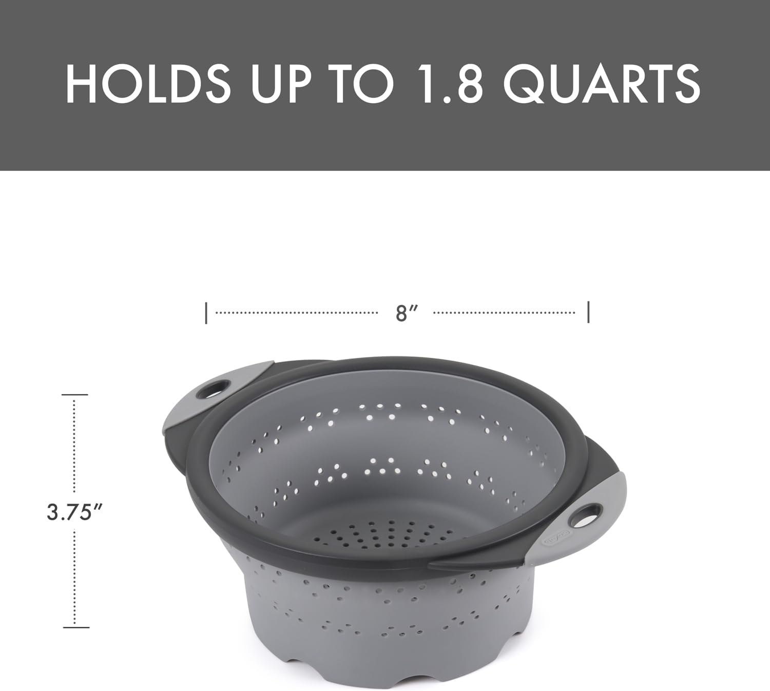 10" Collapsible Silicone Colander in Cream, Kitchen Strainer with Handles, 15.1 Cup Capacity | BPA-Free, Heat-Resistant, Space-Saving Kitchen Tool