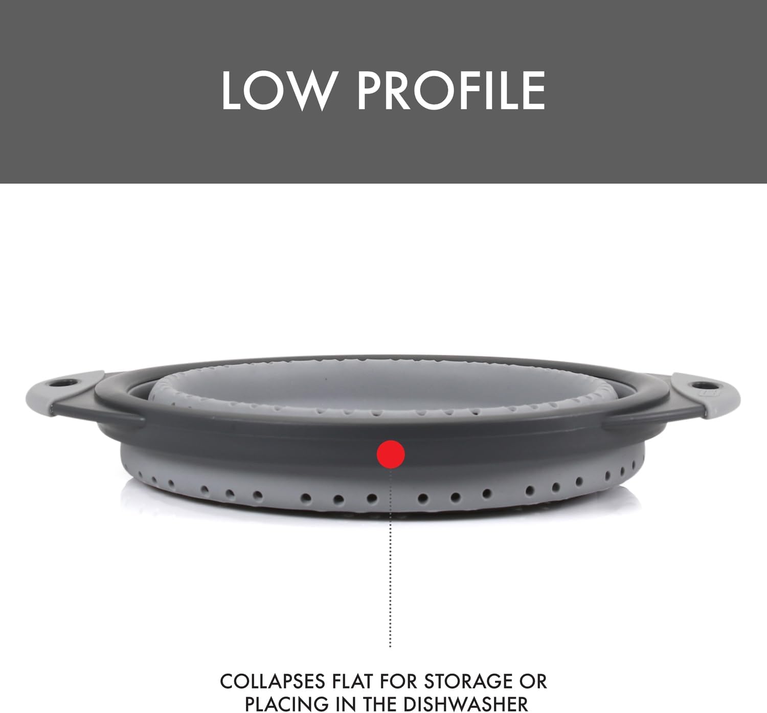 10" Collapsible Silicone Colander in Cream, Kitchen Strainer with Handles, 15.1 Cup Capacity | BPA-Free, Heat-Resistant, Space-Saving Kitchen Tool