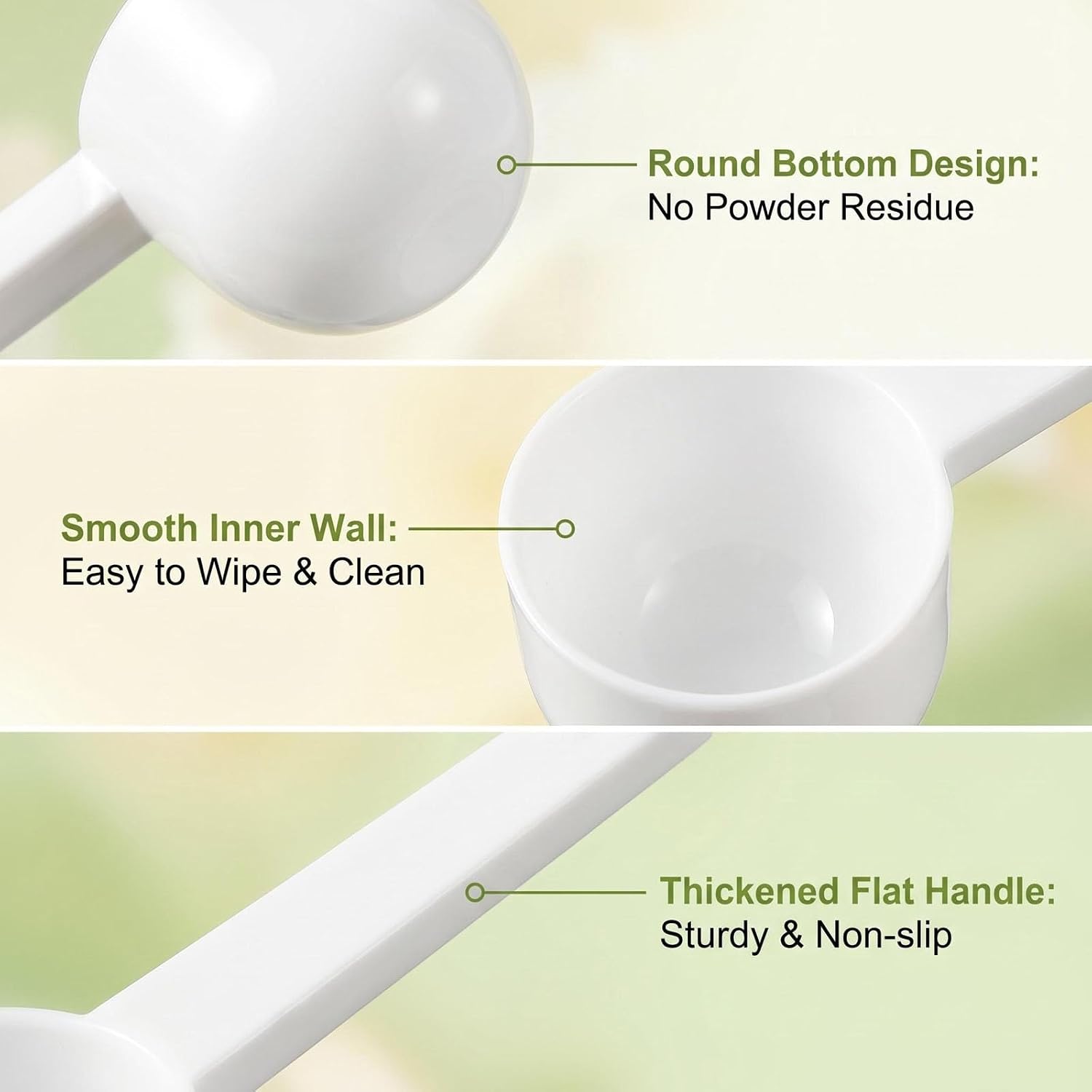 10Pcs 5 Gram/10 ml White Plastic Tablespoon Measuring Spoons with Long Handle Mini Powder Scoops Tiny Spoons for Measuring Coffee Grains Protein Spices (Round Bottom)